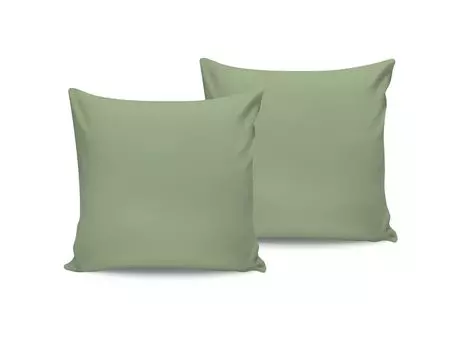 L'Essentiel Linge de Maison, Light Green, комплект чехлов (2 шт.) (Франция), светло-зеленый, 100% ХЛОПОК RANFORCE, 60 x 60 см