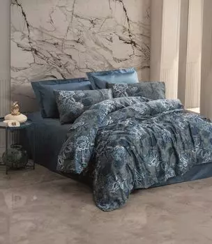 L'Essentiel Linge de Maison, Liza - Petrol Blue, комплект двойных пододеяльников из сатина (DE), бирюзовыйово-синий, 100 % хлопковый сатин, 200 x 200 см