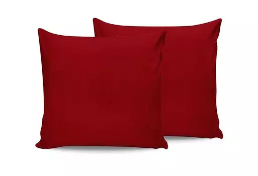 L'Essentiel Linge de Maison, Maroon, Комплект наволочек (2 шт.) (EU) (IT), Бордовый, 100 % ХЛОПОК RANFORCE, 50 x 80 см