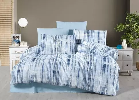 L'Essentiel Linge de Maison, Ocean, комплект односпального пододеяльника, синий, 50 % ХЛОПОК / 50 % ПОЛИЭСТЕР, 160 x 220 см