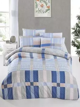 L'Essentiel Linge de Maison, Orina, комплект двойного пододеяльника Ranforce, синий, 100 % ХЛОПОК RANFORCE, 200 x 220 см