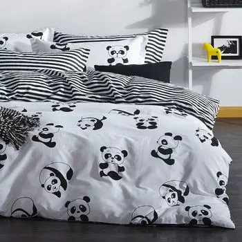 L'Essentiel Linge de Maison, Panda- ELQ2128, черный, белый, пуховые одеяла, 65% хлопок/35% полиэстер
