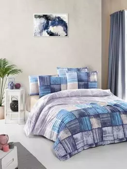 L'Essentiel Linge de Maison, Savina, Комплект пододеяльников Ranforce King Size (ЕС) (ES), синий, 100 % ХЛОПОК RANFORCE, 240 x 220 см