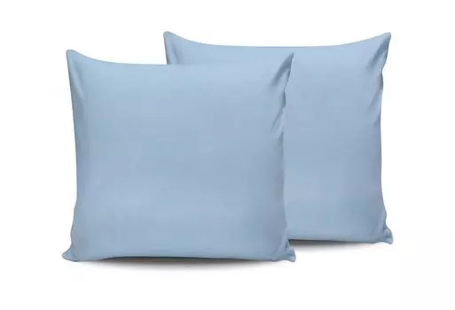 L'Essentiel Linge de Maison, Синий, комплект наволочек (2 шт.) (EU) (IT), Синий, 100% ХЛОПОК RANFORCE, 50 x 80 см