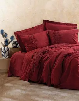 L'Essentiel Linge de Maison, Sooty - Claret Red, Комплект пододеяльников Ranforce Super King (EU) (IT), Винно-красный, 100 % ХЛОПОК RANFORCE, 260 x 220 см