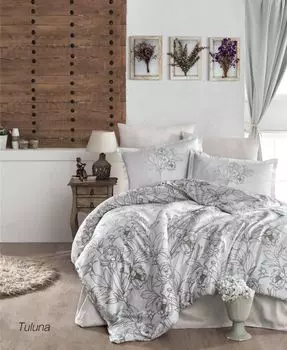 L'Essentiel Linge de Maison, Tuluna v1, атласный комплект пододеяльников размера Super King Size (ЕС) (IT), серый, 100 % хлопковый сатин, 260 x 220 см