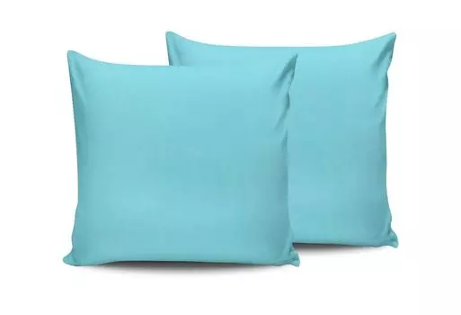 L'Essentiel Linge de Maison, Turquoise, комплект чехлов (2 шт.) (EU) (IT), бирюзовый, 100 % ХЛОПОК RANFORCE, 50 x 80 см