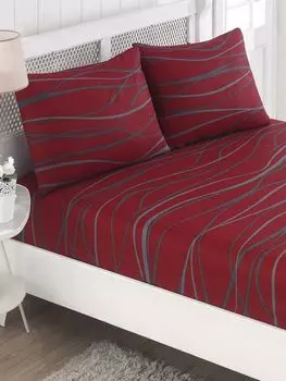 L'Essentiel Linge de Maison, Verda - Бордовый красный, комплект двух простыней, винно-красный, 65 % ХЛОПОК / 35 % ПОЛИЭСТЕР, 160 x 200+20 см