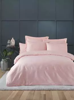 L'Essentiel Linge de Maison, Water Yollu Saten - Пудра, комплект двойных пододеяльников, пудра, 70 % ХЛОПОК / 30 % ПОЛИЭСТЕР, 200 x 220 см