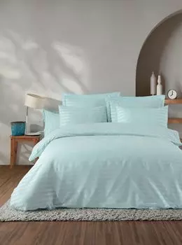 L'Essentiel Linge de Maison, Water Yollu Saten - Mint, комплект двойного пододеяльника, мятный, 70 % ХЛОПОК / 30 % ПОЛИЭСТЕР, 200 x 220 см