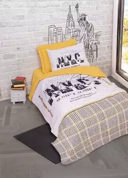 L'Essentiel Linge de Maison, Worldwide - Mustard v2, Комплект пододеяльников Ranforce Young, горчичный, 100 % ХЛОПОК RANFORCE, 160 x 220 см