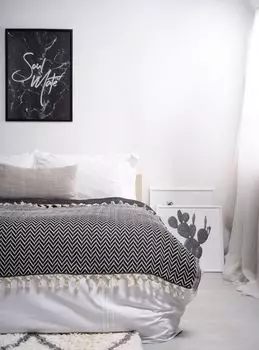 L'Essentiel Linge de Maison, Зигзаг - Черный, Двойное Пике, Черный, 100 % ХЛОПОК, 200 x 230 см