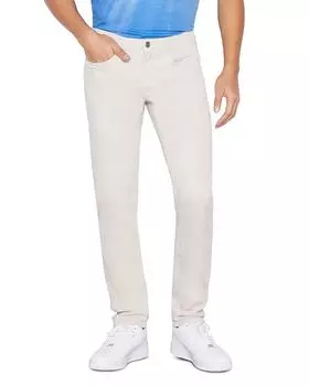 L'Homme Узкие брюки из твила с начесом FRAME, цвет Ivory/Cream