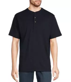 L.L.Bean беззаботная безусадочная футболка традиционного кроя с короткими рукавами на пуговицах, синий