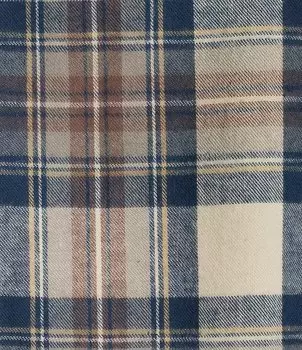 L.L.Bean Рубашка свободного покроя с пуговицами спереди, фланелевый клетчатый воротник цвета индиго в клетку тартан с заостренным воротником и длинными рукавами, синий