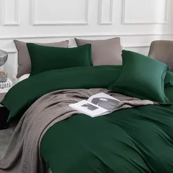 L LOVSOUL Пододеяльник King, комплект пододеяльников King из 100% хлопка, мягкий и дышащий комплект постельного белья, 106x90 дюймов, зеленый, Green