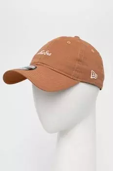Льняная бейсболка New Era, коричневый