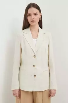 Льняная блейзер United Colors of Benetton, бежевый