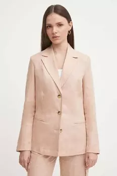 Льняная блейзер United Colors of Benetton, розовый