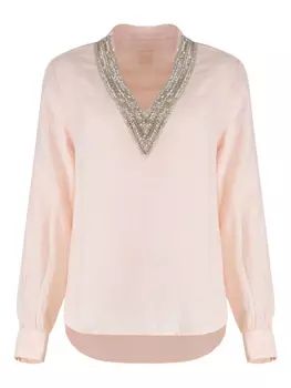 Льняная блузка 120% Lino, розовый