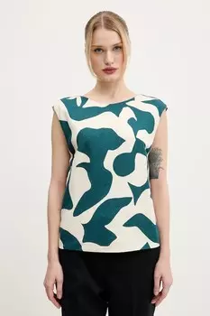 Льняная блузка Abercrombie & Fitch, бежевый