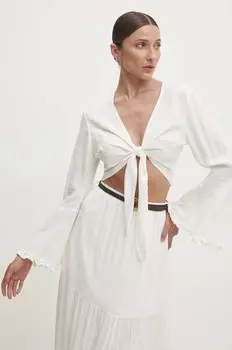 Льняная блузка Answear Lab, белый