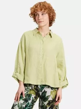 Льняная блузка Cartoon, зеленый