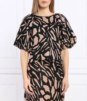 Льняная блузка Cropped fit Dkny, коричневый