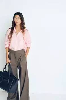 Льняная блузка H&M, розовый