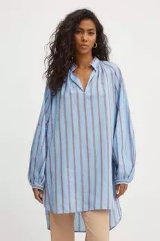 Льняная блузка Max&Co., синий