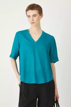 Льняная блузка Medicine, бирюзовый