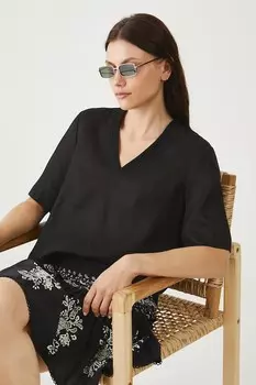 Льняная блузка Medicine, черный