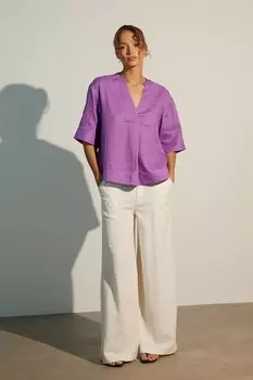 Льняная блузка Medicine, фиолетовый