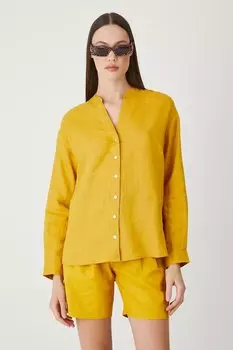 Льняная блузка Medicine, желтый