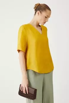 Льняная блузка Medicine, желтый