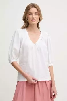 Льняная блузка Mos Mosh, белый