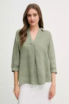 Льняная блузка Oui, зеленый