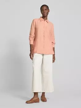 Льняная блузка прямого кроя из легкого материала с нагрудным карманом Marc O'Polo