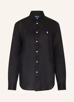 Льняная блузка-рубашка Polo Ralph Lauren, черный