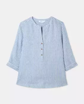 Льняная блузка с принтом Couchel, синий