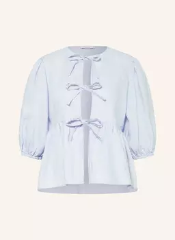 Льняная блузка с рукавами 3/4 Soluzione, голубой
