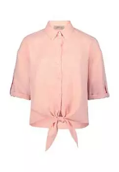 Льняная блузка с узлом рукава 3/4 Cartoon, оранжевый