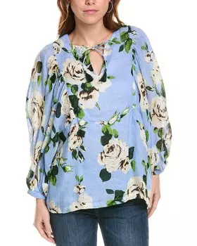 Льняная блузка Саманты Сунг Samantha Sung, синий