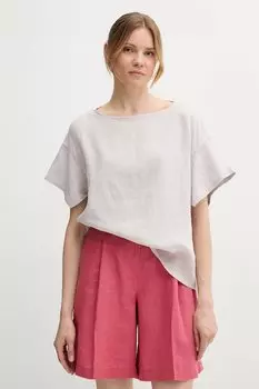 Льняная блузка Sisley, бежевый