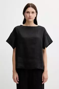 Льняная блузка Sisley, черный