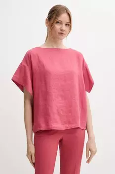 Льняная блузка Sisley, розовый