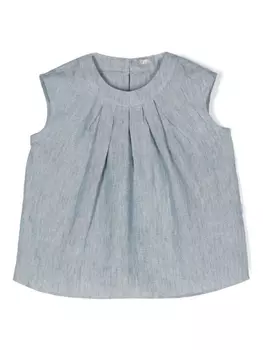 Льняная блузка со складками Il Gufo, синий