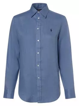 Льняная блузка свободного кроя Polo Ralph Lauren, синий