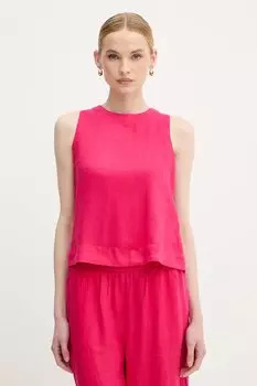 Льняная блузка United Colors Of Benetton, розовый