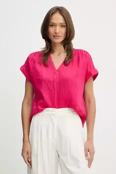 Льняная блузка United Colors Of Benetton, розовый